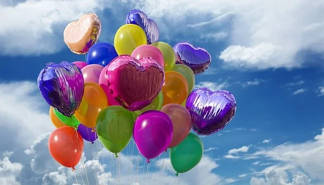 Birthday Balloons in the Sky